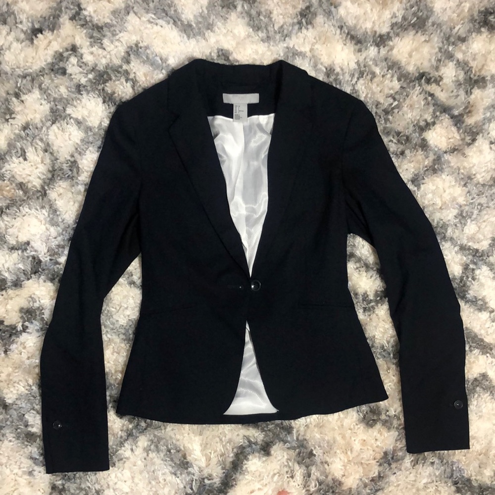 H&M, size 2, navy blue blazer